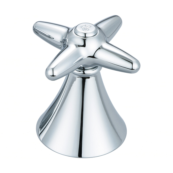 Central Brass Cross Handle-Cold, Polished Chrome, Style: Commercial CS-14002C